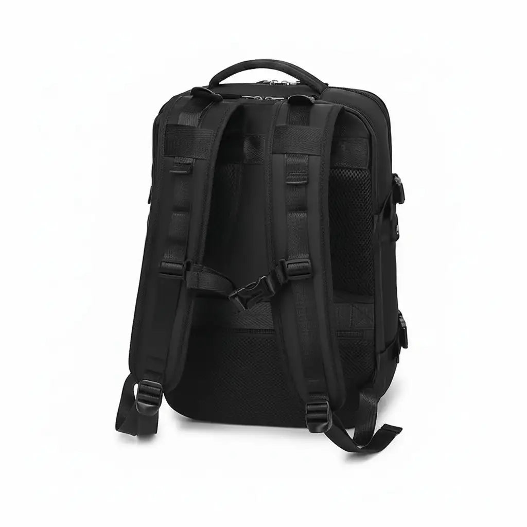 The harness side of the AirPack, padded shoulder straps and back panel